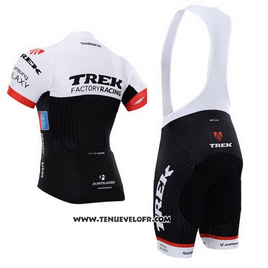 2015 Maillot Ciclismo Trek Factory Racing Factory Racing Blanc et Noir Manches Courtes et Cuissard